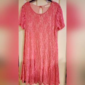 Pink Lace knee length dress by Chris and Carol